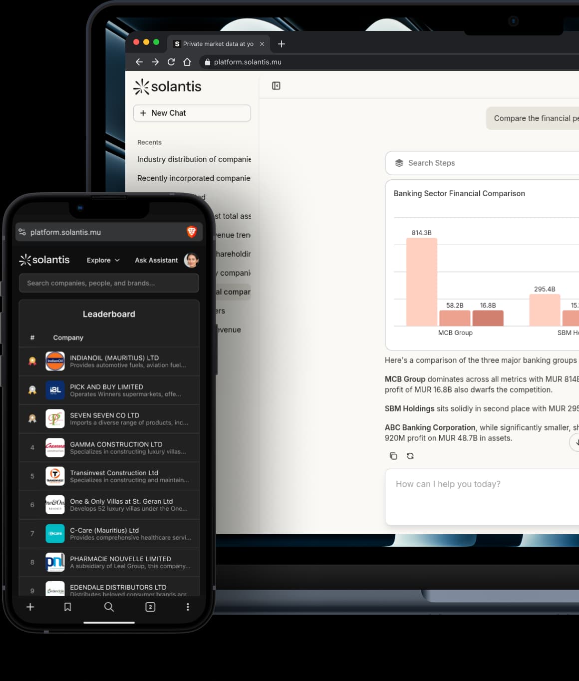 Solantis platform on mobile